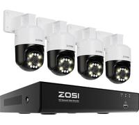 Système de caméras de sécurité CCTV, résolution 5 MP, vision nocturne couleur, détection des personnes et des véhicules assistée par IA, 5 caméras 4PCS 5 MP, sans