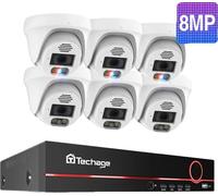 Système de caméras de sécurité, résolution 8 MP, audio bidirectionnel, kit de vidéosurveillance, 8 canaux, 6 caméras 8 MP, sans