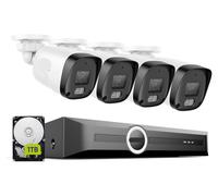 Système de caméras de sécurité - Système de caméras IP - Système d'enregistreur vidéo en réseau (NVR) - Caméra dôme - Caméra à lentille fixe - 4 caméras PoE 3MP