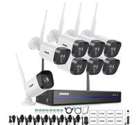 Système de caméras de sécurité WiFi, caméra IP 3 MP, NVR 5 MP, vision nocturne jusqu'à 30 mètres, 8 caméras, disque dur intégré non inclus