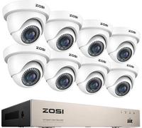 Système de caméras de surveillance à 8 canaux, HD 1080P, caméra blanche, aucune