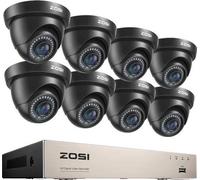 Système de caméras de surveillance à 8 canaux, HD 1080P, caméra noire, aucune