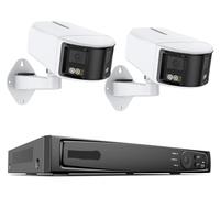 Système de caméras de surveillance - Kit NVR 8 canaux comprenant 2 caméras, un disque dur de 2 To, vision nocturne et audio bidirectionnel