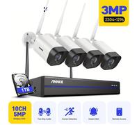 Système de caméras de surveillance - Surveillance vidéo - Caméra de sécurité - Caméra de surveillance - Kit de sécurité Wi-Fi