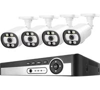 Système de caméras, reconnaissance faciale par intelligence artificielle, audio bidirectionnel, enregistreur NVR 8 canaux avec 4 caméras, sans fil