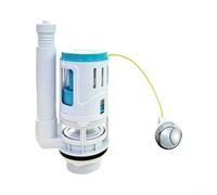 Système de chasse d'eau double avec bouton chromé lisse pour chasse d'eau à moitié ou complète pour économiser de l'eau. Compatible avec les réservoirs en porcelaine avec sortie de 60 à 70 mm et