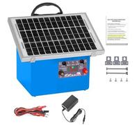 Système de clôture électrique solaire 12V, 0,5J/9,5KV, pour une clôture de 32 km, incluant : panneau solaire de 7,5W, batterie plomb-acide 12V 7Ah et kit de mise à la terre, idéal pour les volailles,