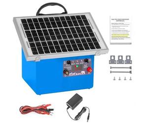 Système de clôture électrique solaire 12V, 0,5J/9,5KV, pour une clôture de 32 km, incluant : panneau solaire de 7,5W, batterie plomb-acide 12V 7Ah et kit de mise à la terre, idéal pour les volailles,