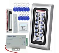 Système de contrôle d'accès avec clavier étanche (indice IP68), serrure de 180 kg et 10 porte-clés RFID