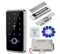 Système de contrôle d'accès Porte étanche IP68, biométrie, Clavier RFID, Alimentation électrique, serrures à gâche magnétique for la Maison, 180KG pour la sécurité électrique(Kit6 (180KG U Lock))