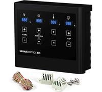 Système de contrôle pour sauna : foyers de sauna biologiques, unité de contrôle numérique avectactile, régulation de la température et de l'humidité, de 3,5 à 9 kW, couleur noire, incluant les capteur
