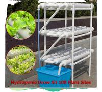 Système de culture hydroponique, 108 emplacements de plantes, 3 couches, dimensions 100×50×102cm, longueur du tuyau 1,2m, matériau PVC-U