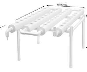 Système de culture hydroponique, 36 emplacements pour plantes, matériau alimentaire, BLANC