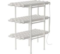 Système de culture hydroponique - Étagère à 3 niveaux - 12 tubes - Pour légumes à feuilles - Intérieur maison/bureau - Blanc