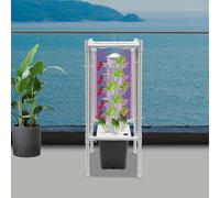 Système de culture hydroponique - Jardin vertical d'intérieur - 6 niveaux - 30 emplacements pour plantes - Éclairage LED pour plantes - Réservoir d'eau de 9,8 l