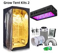 Système de culture hydroponique - Kit complet pour tente de culture - 100 × 100 × 200 cm - Lampe de culture LED à spectre complet - 6 V - Non dimmable
