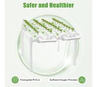 Système de culture hydroponique - Kit d'irrigation - 36 emplacements pour plantes - 4 tuyaux - 1 niveau - Irrigation automatique - Pompe à eau - Culture hors-sol - Blanc