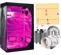 Système de culture hydroponique, lampes LED plein-spectre, kits complets de tentes de culture, paquet C, kit 120x120x200