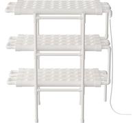 Système de culture hydroponique vertical - Système en PVC à 3 niveaux - 108 emplacements pour plantes - Avec pompe à eau - Pour herbes aromatiques et salades d'intérieur - Blanc