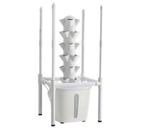 Système de culture hydroponique vertical, tour avec 30 pots, 6 niveaux, kit complet avec éclairage LED et contrôle via application. Jardin d'intérieur vertical avec réservoir d'eau de 20 litres et pom