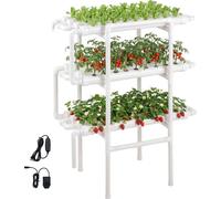 Système de culture hydroponique VEVOR, 3 niveaux, 108 emplacements, système de tuyaux UPVC avec minuterie pour l'arrosage, tuyaux opaques, adapté à la culture de légumes, fruits et herbes aromatiques