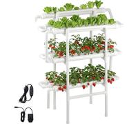 Système de culture hydroponique VEVOR, 3 niveaux, 90 emplacements, système de culture avec tubes en UPVC, minuterie pour l'arrosage, tubes opaques, tour hydroponique pour légumes, fruits et herbes aro
