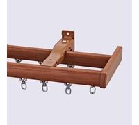 Système de double tringle mural marron 58 m en imitation bois pour séparateur de salon, décoration d'intérieur et traitement de fenêtre
