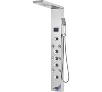 Système de douche à panneau Tower 6 modes Hydroélectricité LED Acier inoxydable
