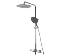 Système de douche à thermostat PaulGurkes avec douche pluie XXL à montage en saillie de 30 cm, incliné