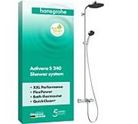 Système de douche Activera S 240 28871000 hansgrohe , type 2000 jet, économie d'eau avec thermostat de bain Ecostat Fine, avec thermostat de bain Ecostat Fine, chromé