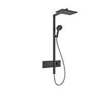 Hansgrohe Colonne de douche Raindance Alive Q 2 jets, mitigeur thermostatique, Noir brossé