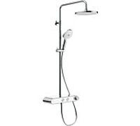 Duravit Système de douche Shelf 1050 MinusFlow avec thermostat, chrome/blanc, étagère verre