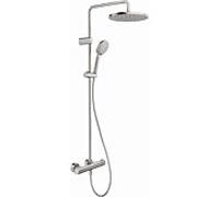 Duravit Colonne de douche en applique TH4282008070 Mitigeur thermostatique, prof. 354 mm, inox brossé