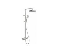 Duravit Colonne de douche en applique TH4282008070 Mitigeur thermostatique, prof. 354 mm, inox brossé