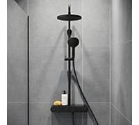 Système de douche Duravit TH4382008046 avec thermostat apparent, noir mat