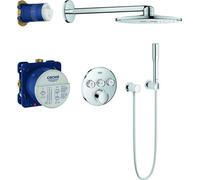 Système de douche encastré Grohe Grohtherm SmartControl, avec ensemble de douche de tête Rainshower 310 SmartActive, 3 consommateurs, chrome, 34709000
