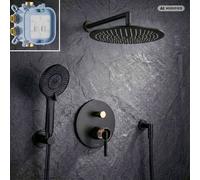 Système de douche encastré PaulGurkes en noir mat et or rose