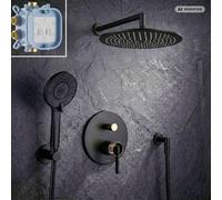 Système de douche encastré PaulGurkes en noir mat et or rose