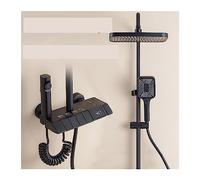Système de Douche, Ensemble de douches numériques Bakicth robinet thermostatique système douche luxe mural mitigeur chaud et froid salle bain Spa pluie(Black-B)