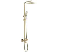 Système de Douche, Ensemble de robinets de Douche thermostatiques de Luxe dorés, mélangeur à inverseur en Laiton, Douche à Effet de Pluie Cascade avec Pomme de Douche à Effet de Pluie de 10 Pouces et