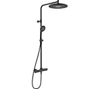 Système de douche Hansa AURELIA avec thermostat 4719910333, douche de pluie, mural, 3 jets, rond, noir mat