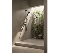 Système de douche HANSAPRISMA Hansa avec thermostat, montage mural, 970 mm, noir mat
