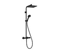 Système de douche Hansgrohe Activera Q 28748670, pommeau de douche 290 x 180 mm, 1 jet, noir mat