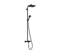 Système de douche Hansgrohe Activera Q 28753670, pommeau de douche 290 x 180 mm, 1 jet, noir mat