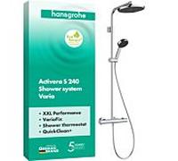 Système de douche hansgrohe Activera S 240 1 jet 28083000 EcoSmart+ avec thermostat Ecostat Fine Varia, économie d'eau 6 l/min, chromé