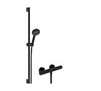 Système de douche hansgrohe Activera Select S 28086670, pommeau de douche 95 mm, 2 jets, montage en surface, noir mat