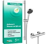 Hansgrohe Ensemble douche Activera Select S 28876000 - thermostat, chrome, barre 65 cm, EcoSmart