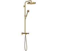 Système de douche hansgrohe AXOR One avec thermostat et pomme de douche 280 48794990 encastré, garniture de finition, type de jet 2000 , 13,2 l/min, aspect or poli