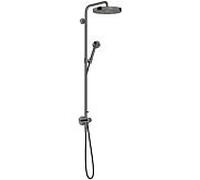 Système de douche hansgrohe AXOR One avec thermostat et pomme de douche 280 48796330, kit d'installation final encastré, 1 type de jet, 12 l/min, chrome noir poli