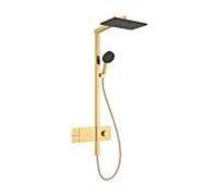Hansgrohe Set de douche Raindance Alive Q – Thermostat, 21×34 cm, 3 jets, EcoSmart, aspect or poli